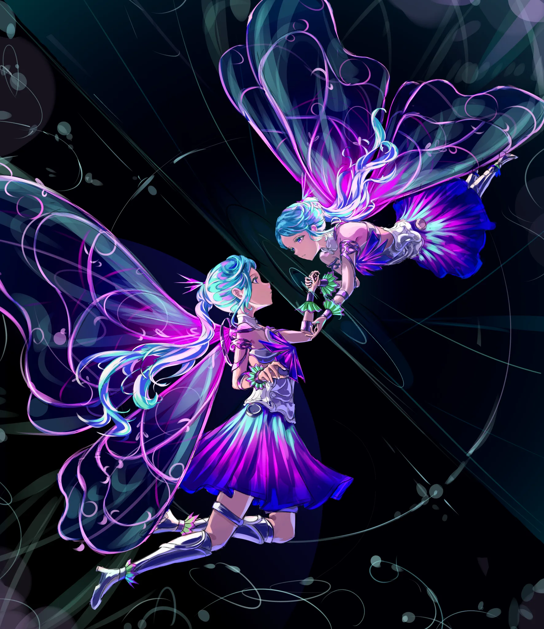 Arkilide · original characters · wind · blue hair