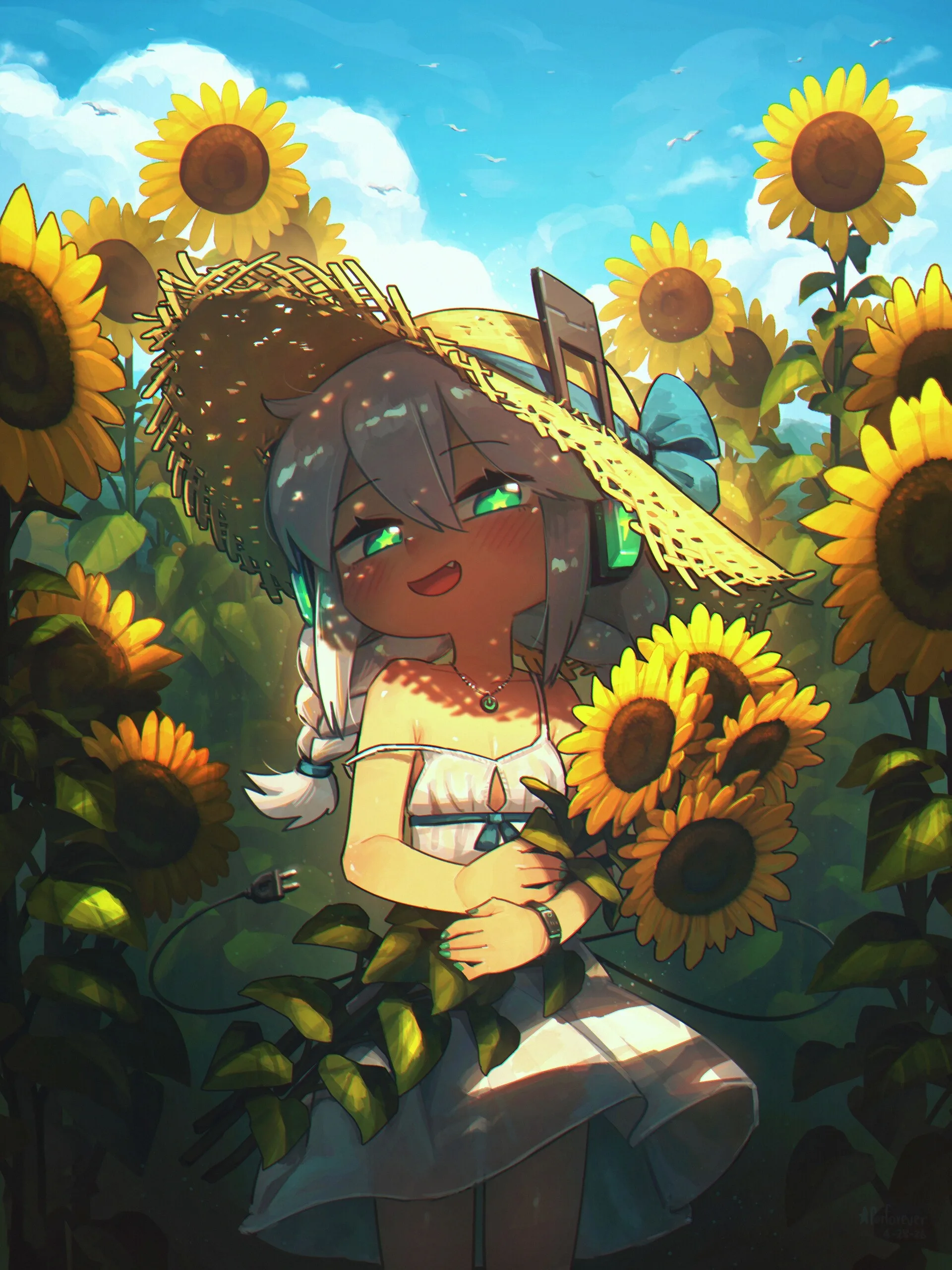 Porforever · original characters · women · white hair