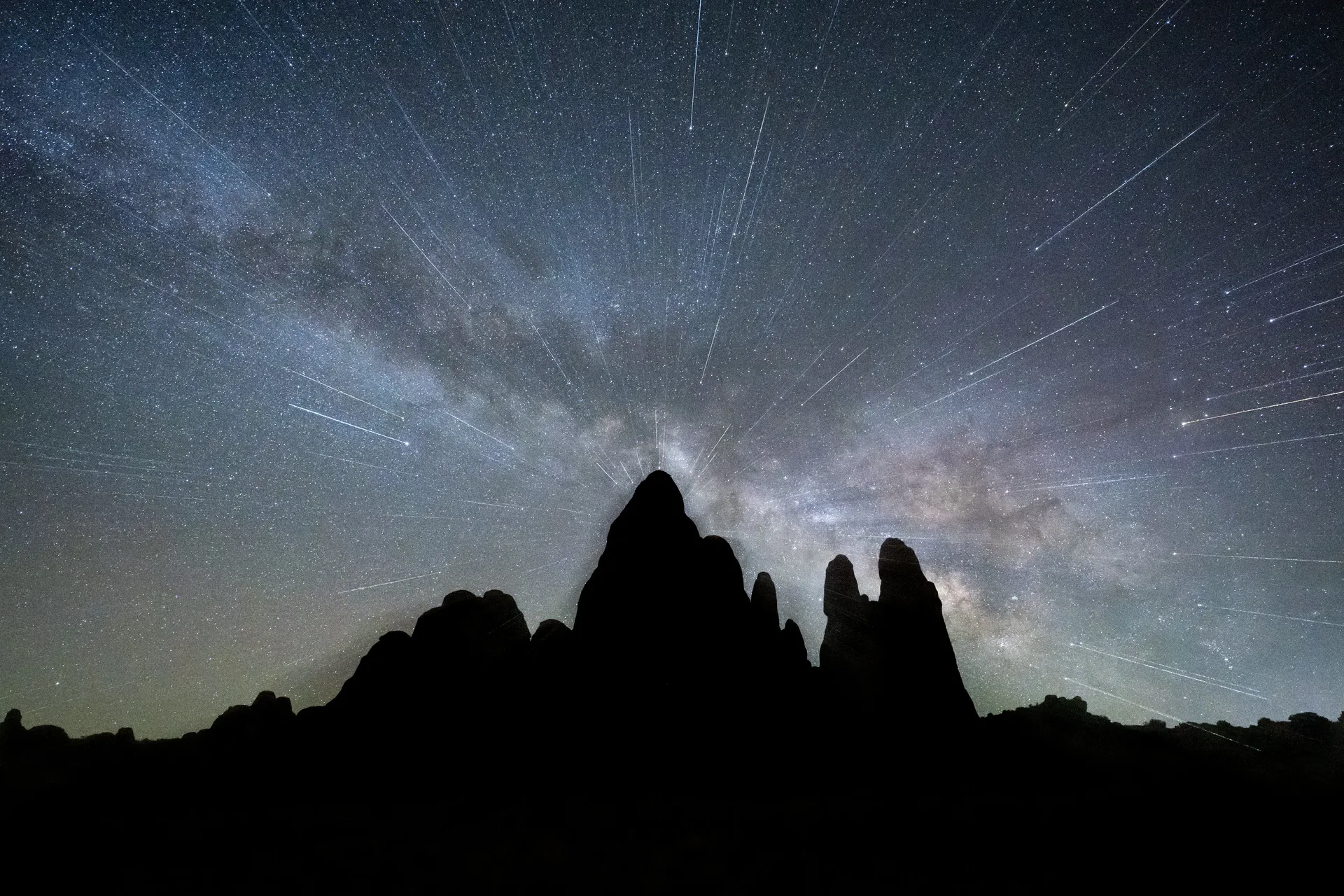 Astro-zoom Over Sand Dune Arch