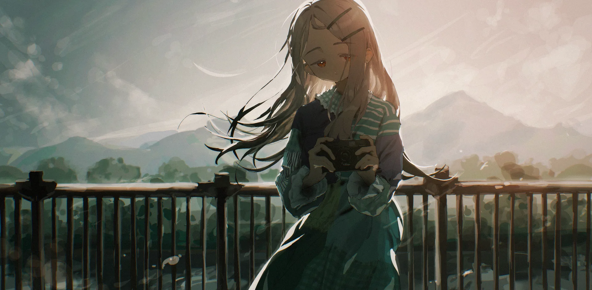 THE iDOLM@STER · sky · Shinosawa Hiro · railing
