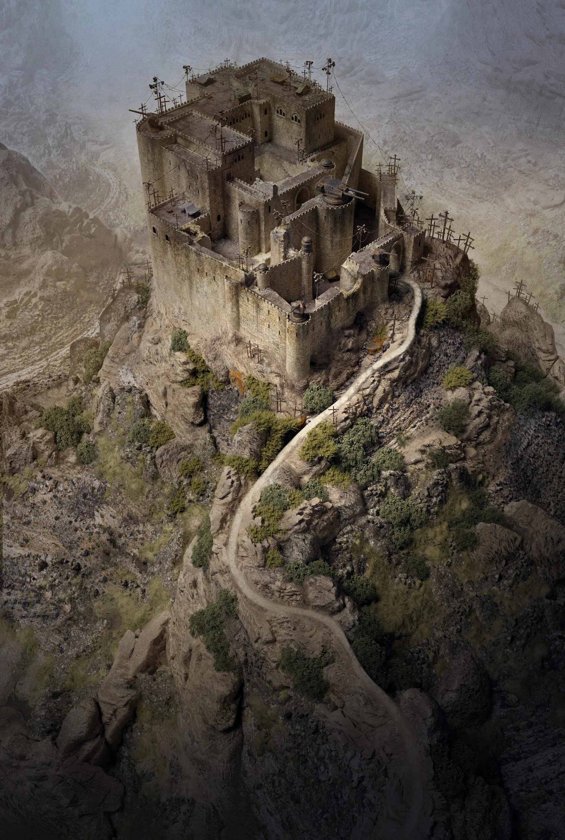 Max Bedulenko · castle · cliff · road
