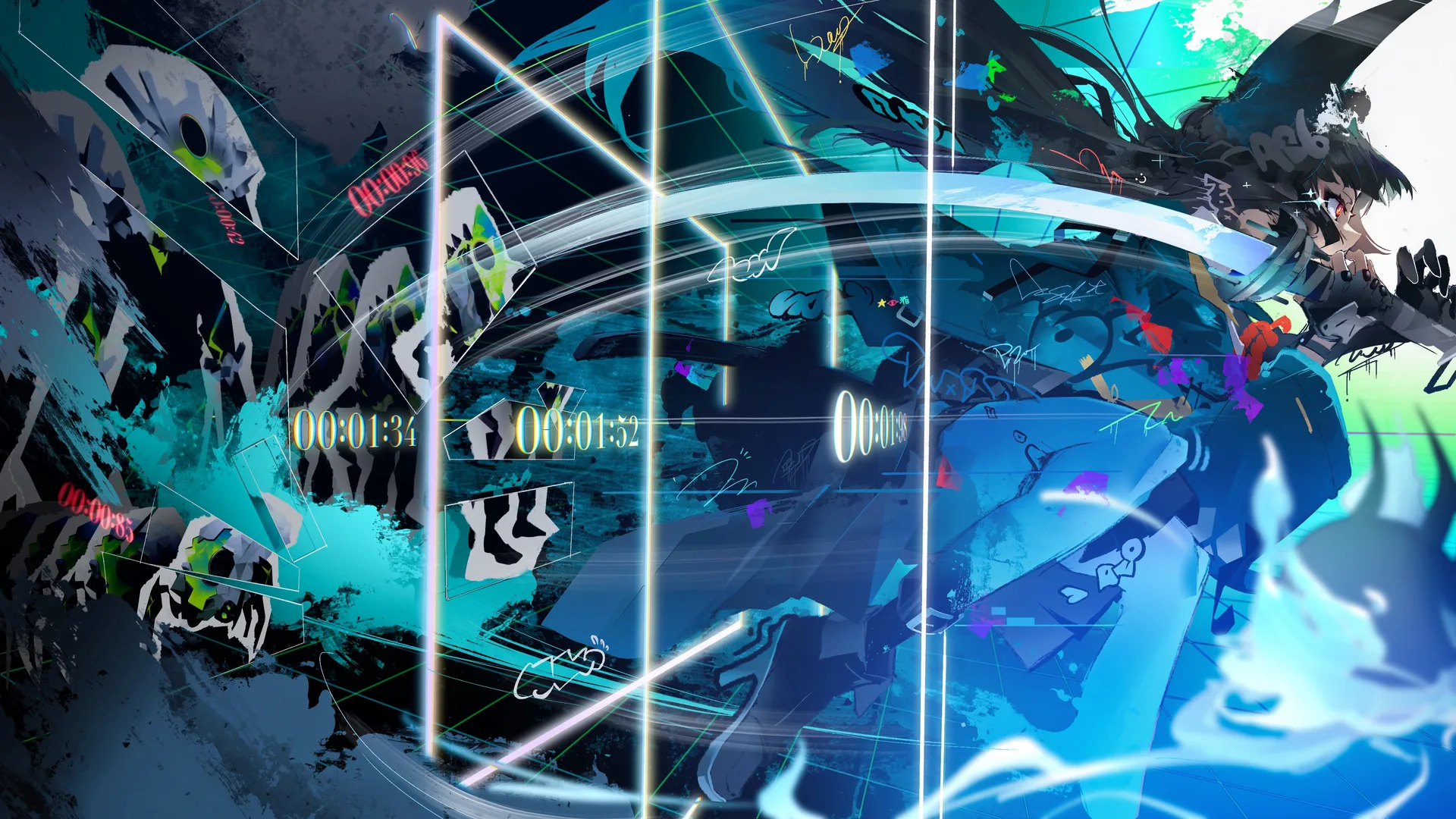 Zenless Zone Zero · Miyabi (Zenless Zone Zero) · fingerless gloves · fire