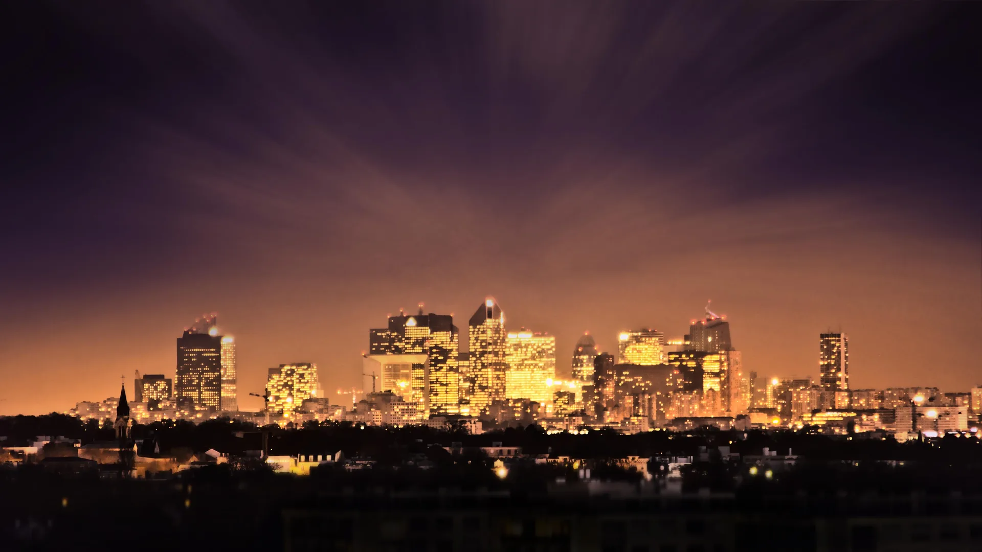 Dusk on "La Défense" —Paris