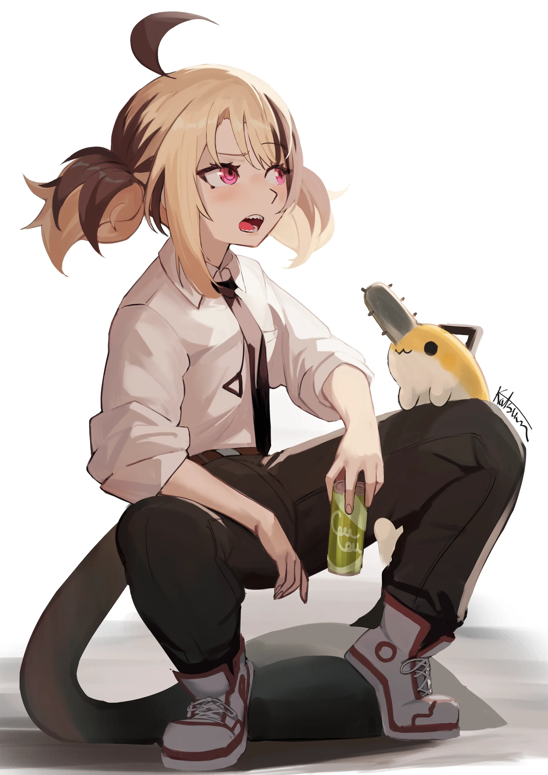 Gigi Murin · Hololive English · white background · ahoge