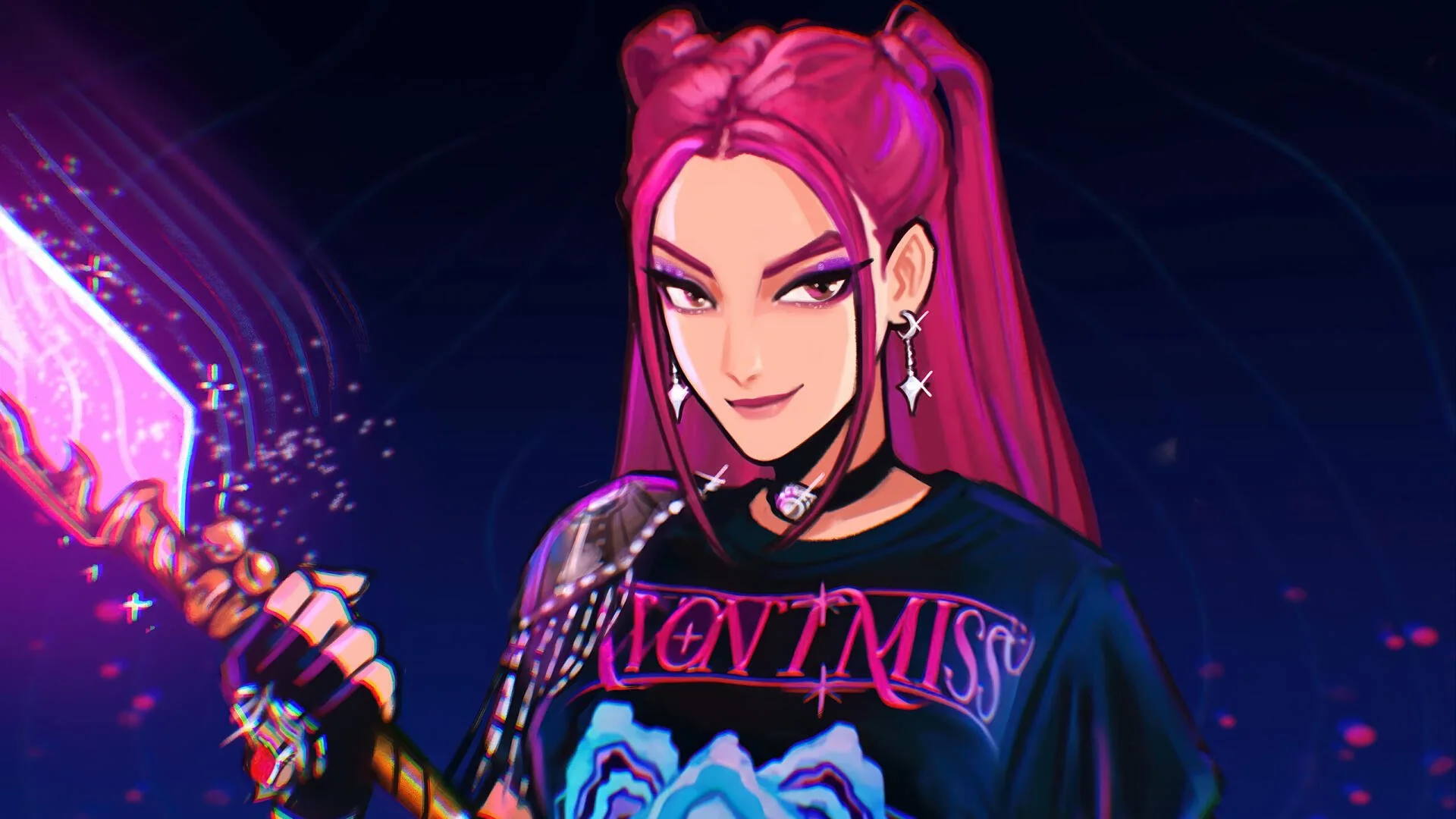 Netflix · KPop Demon Hunters · simple background · animated character