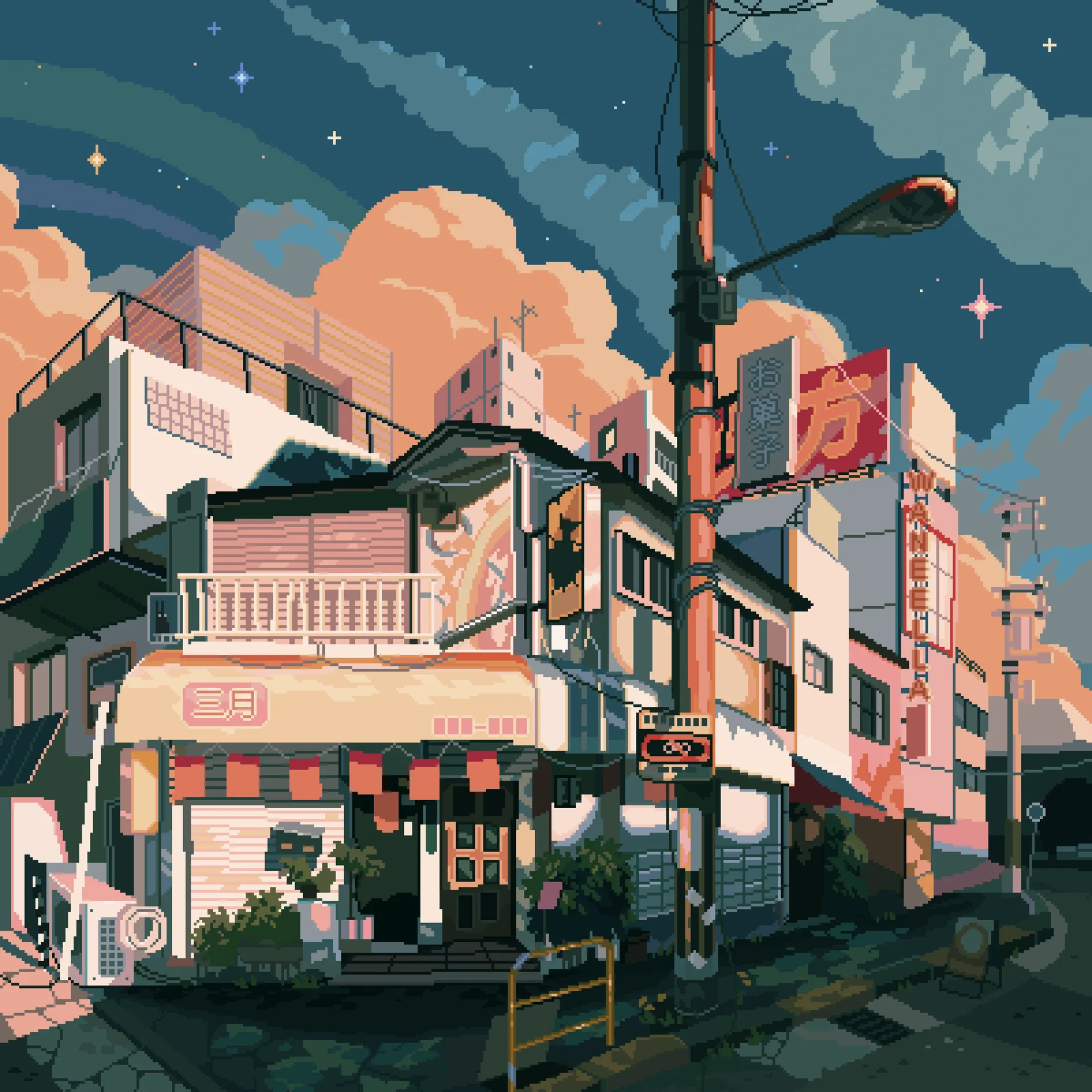 waneella · pixel art · digital art · sky