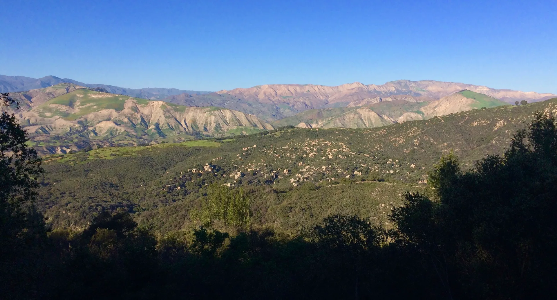 Mountain panorama from SR 154, SB county CA