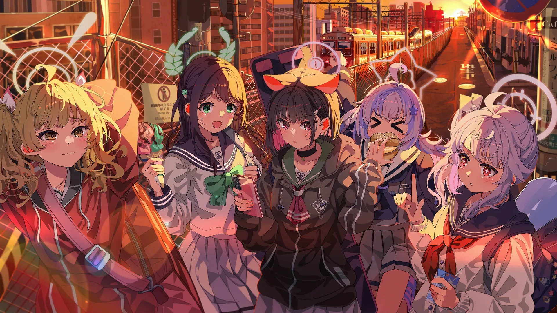 anime girls · Asian · twilight · Blue Archive