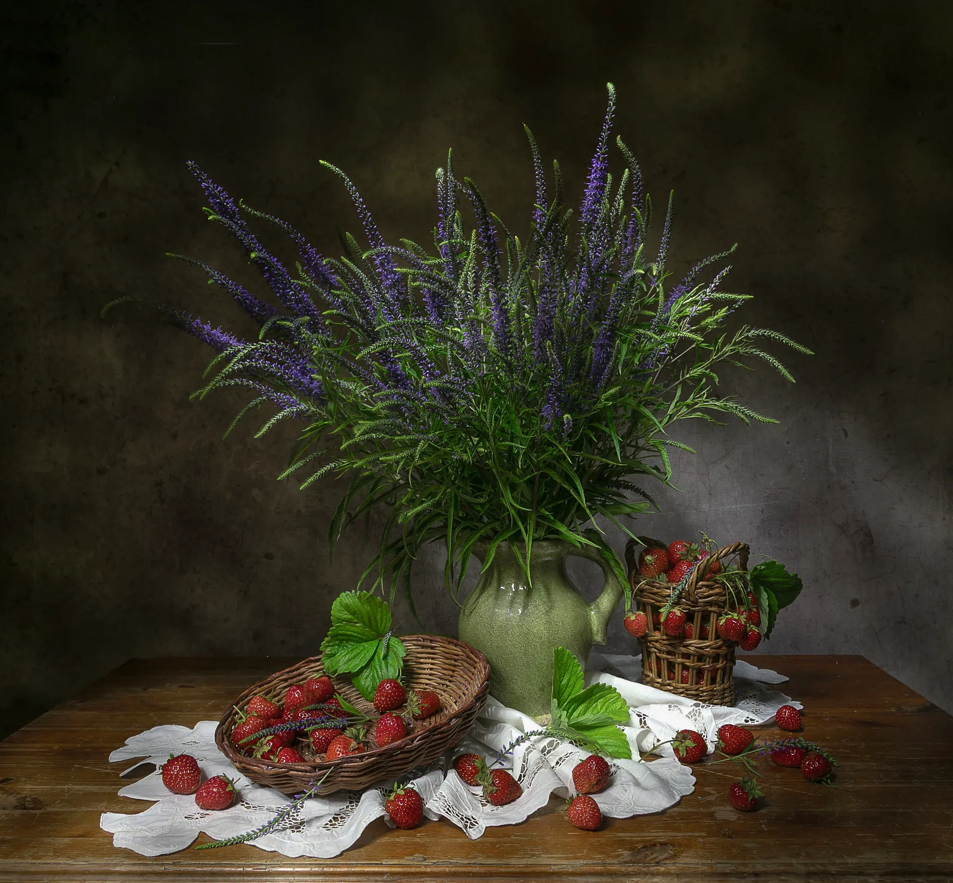Tatiana Fedenkova · still life · strawberries · lavender