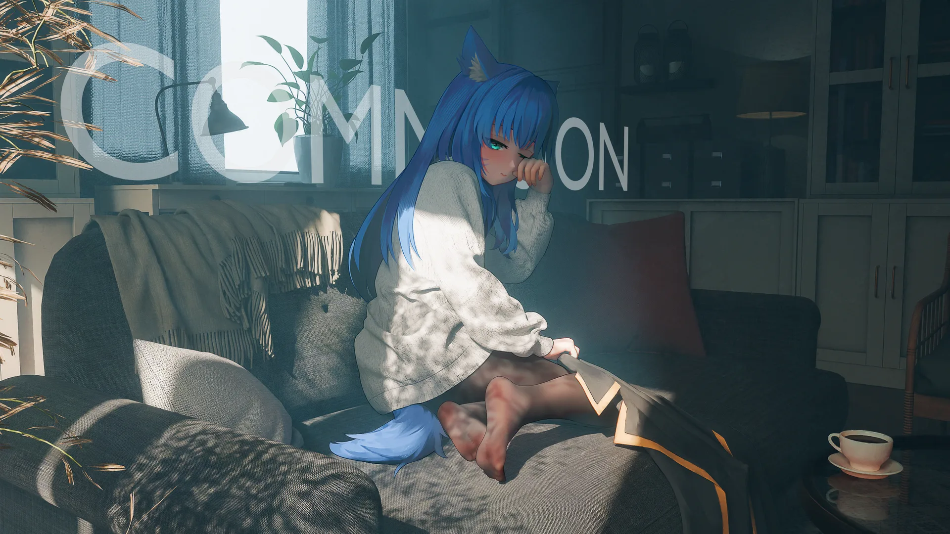 Mrito00 · plants · anime girls · sitting