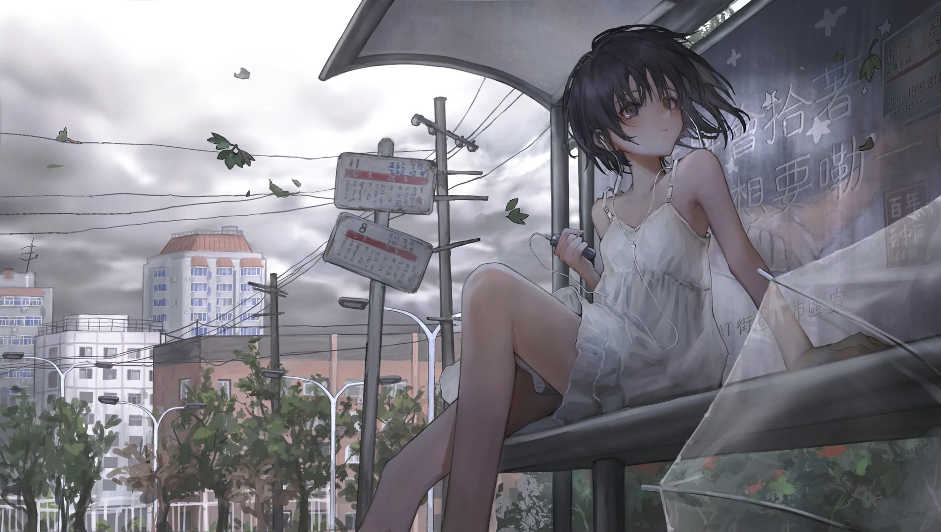 anime girls · Asian · city · cityscape