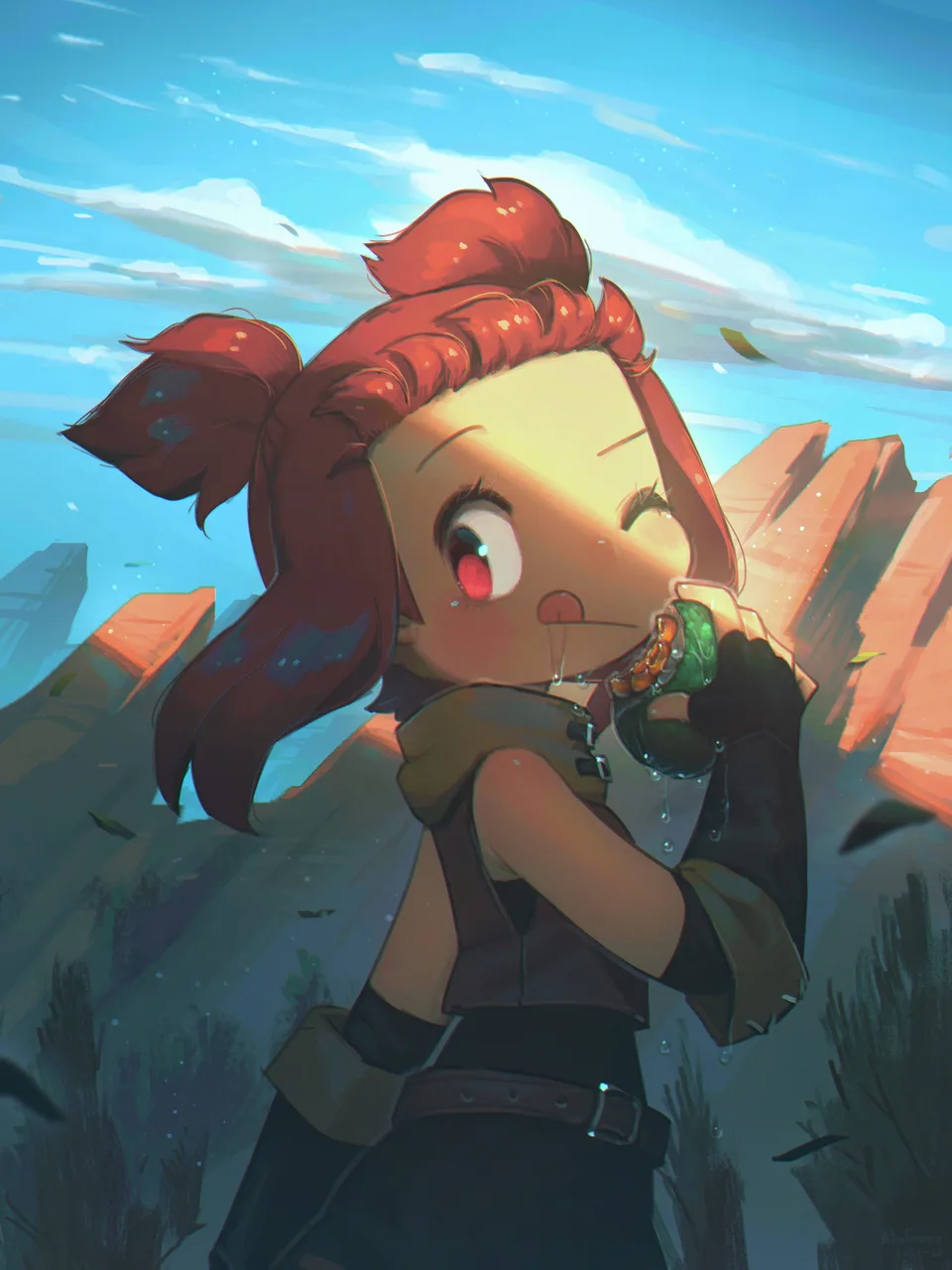 Porforever · original characters · women · clouds