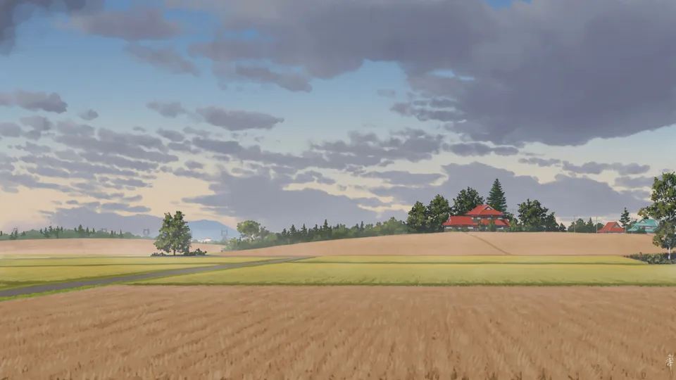 tatenosettan · crops · field · clouds