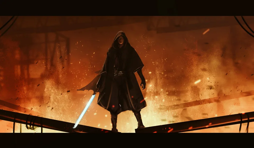 Star Wars · digital art · warm light · wide angle