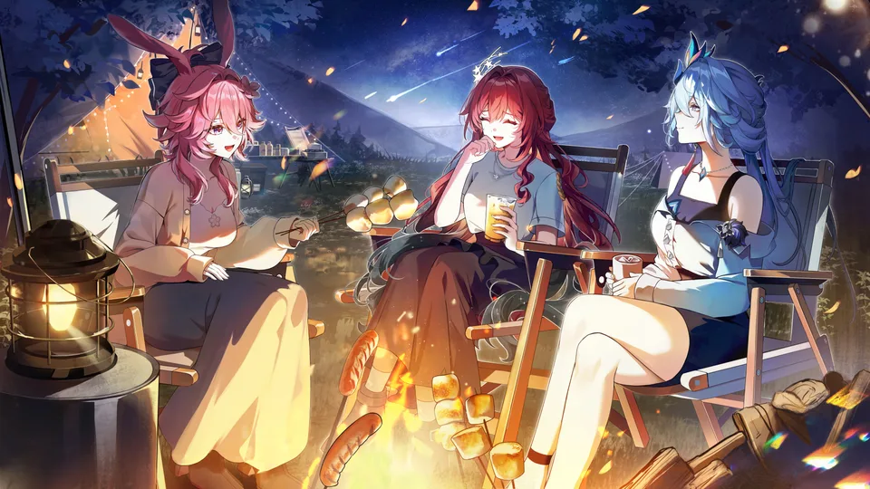Evanescia (Honkai: Star Rail) · Yao Guang (Honkai: Star Rail) · video game girls · night