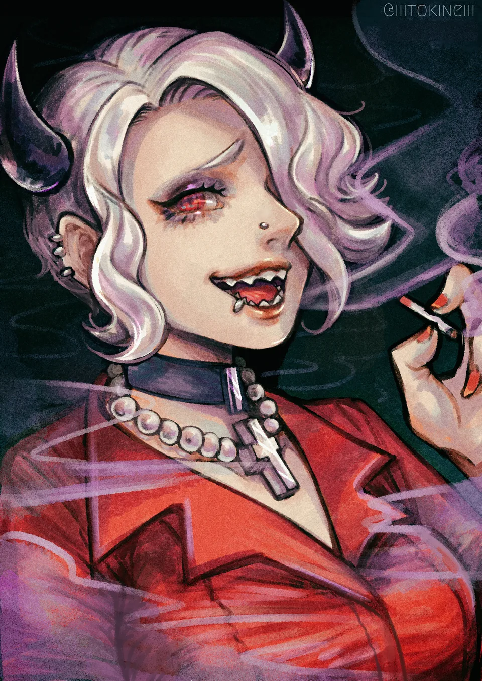 Zdrada (Helltaker) · red · Helltaker · open mouth