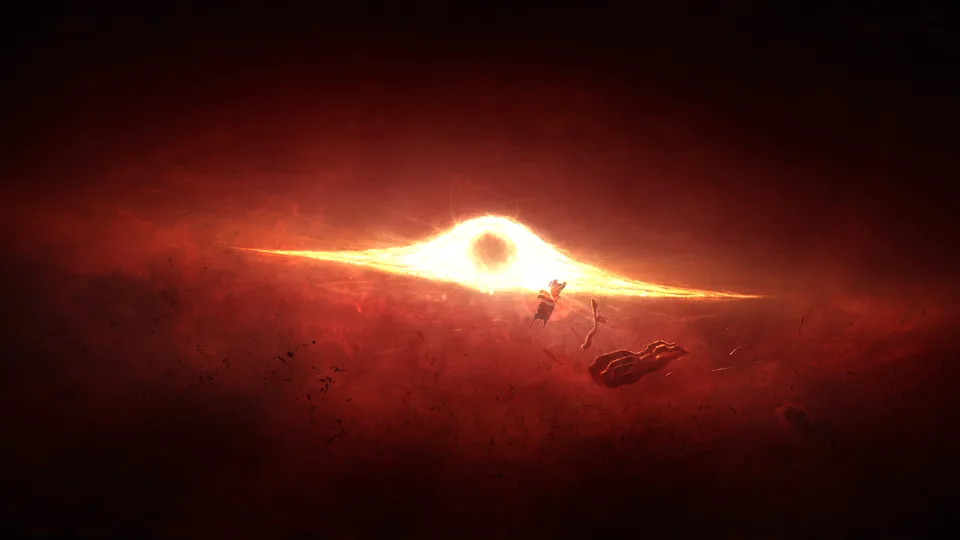 space · Deep Space · simple background · red