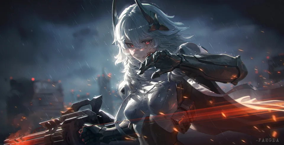 fangda · original characters · women · white hair