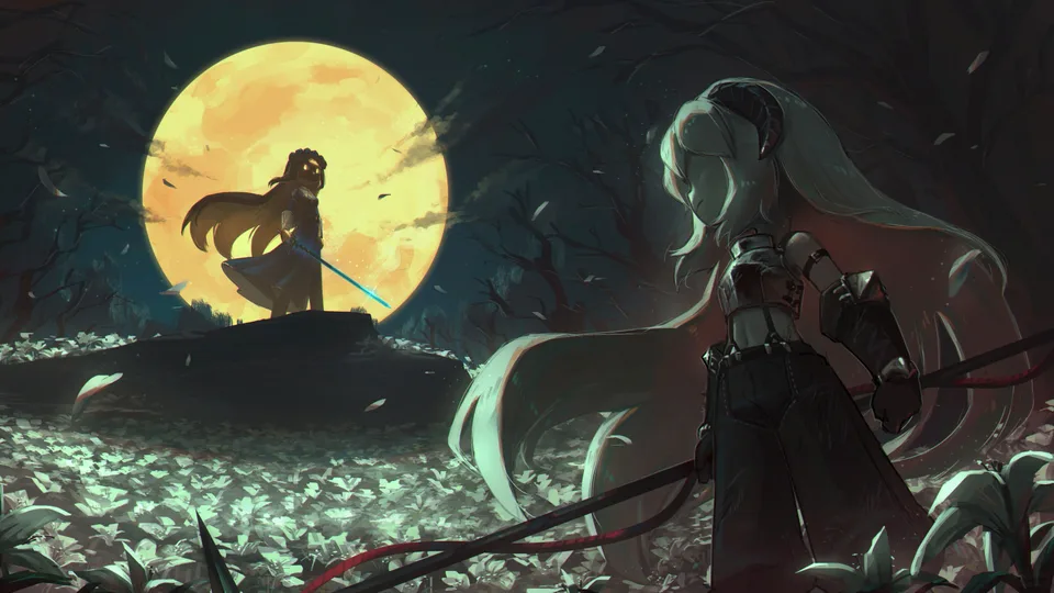 Porforever · original characters · fantasy art · night