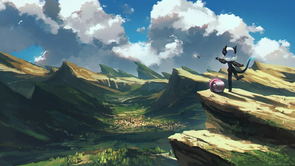 Porforever · original characters · fantasy art · clouds