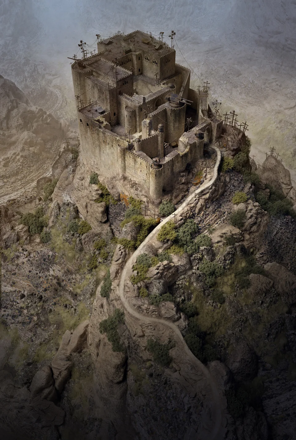 Max Bedulenko · castle · cliff · road