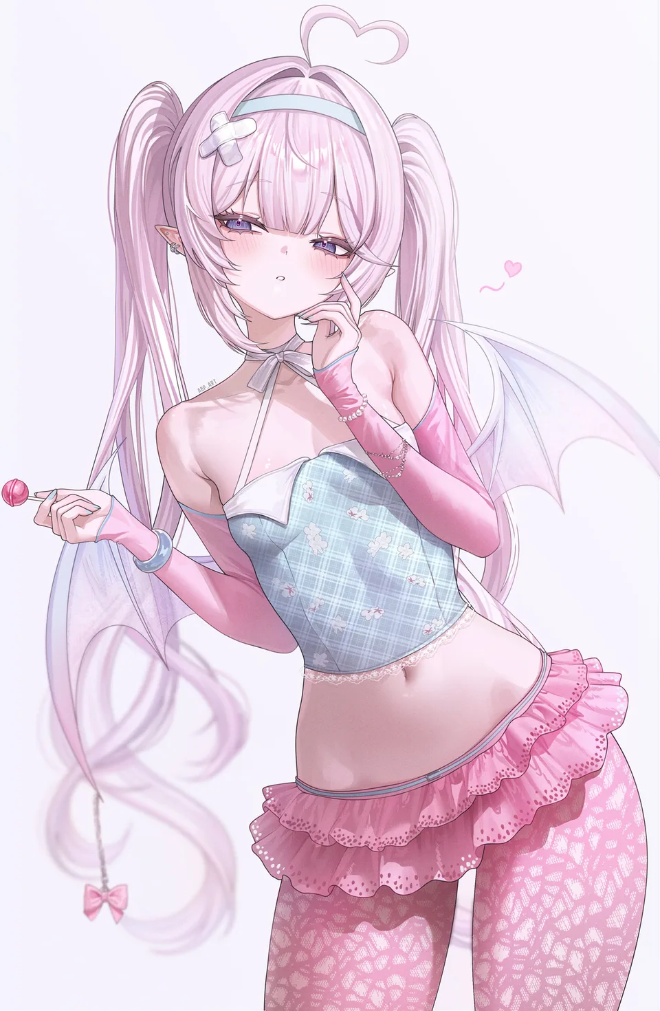 anime girls · belly button · portrait display · twintails