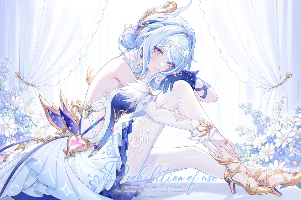 Genshin Impact · Odette (Genshin Impact) · Minzu_u · blue hair