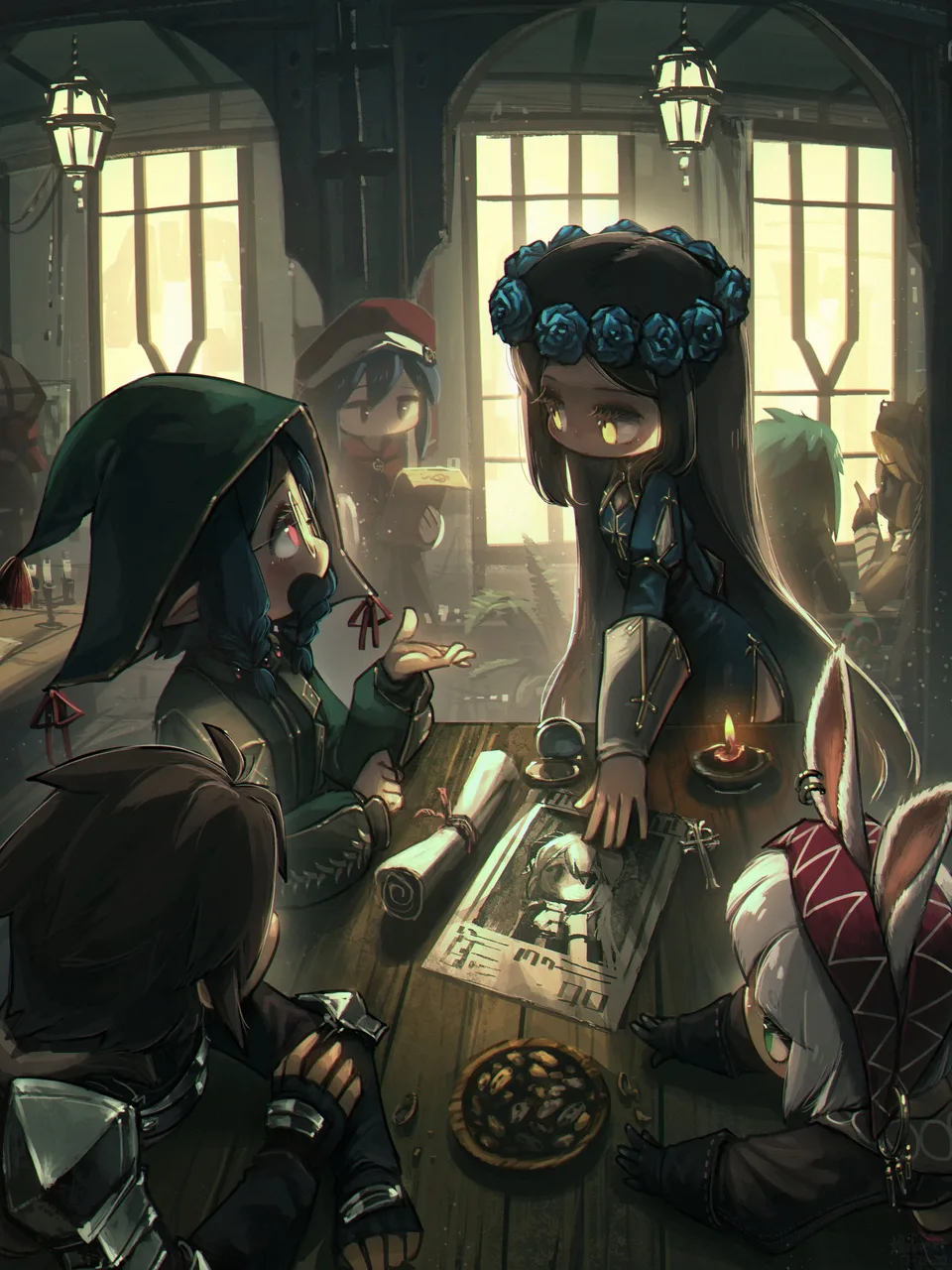 Porforever · original characters · fantasy art · blue hair