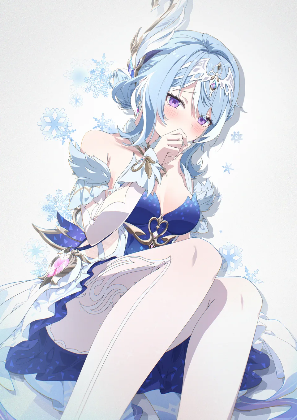 Odette (Genshin Impact) · Genshin Impact · sitting · simple background