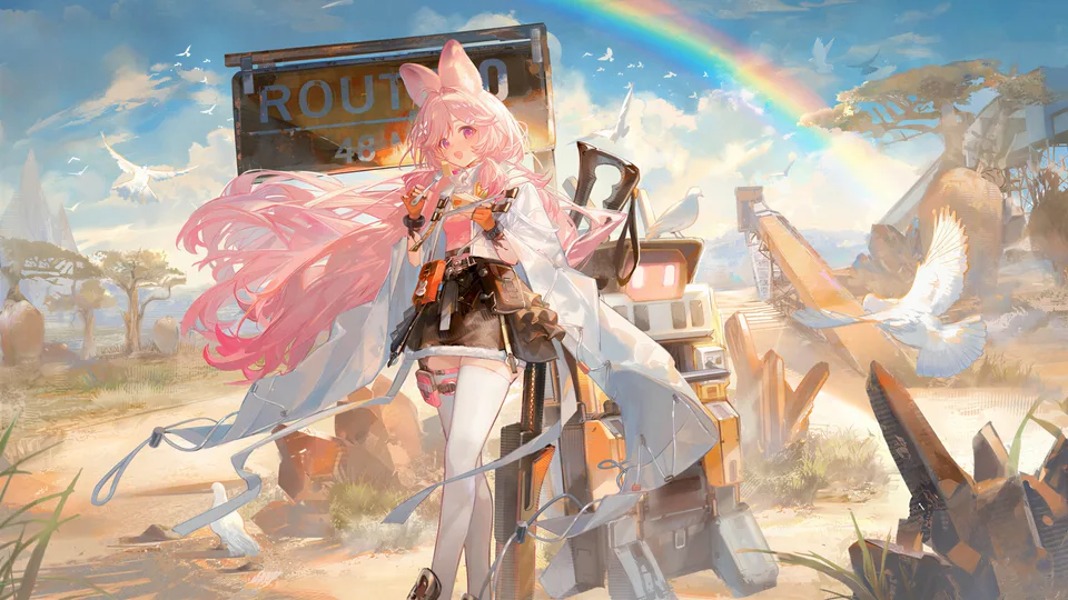 Arknights · long hair · Thumpy (Arknights) · sky