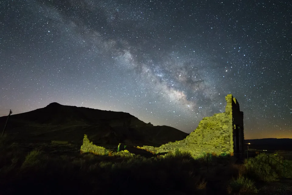 Rhyolite Ruins and Milky Way