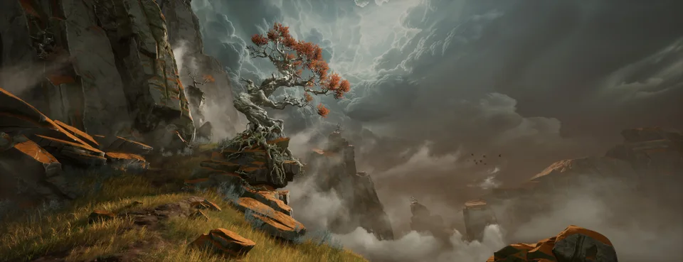 Raveen Pathirana · artwork · landscape · storm clouds