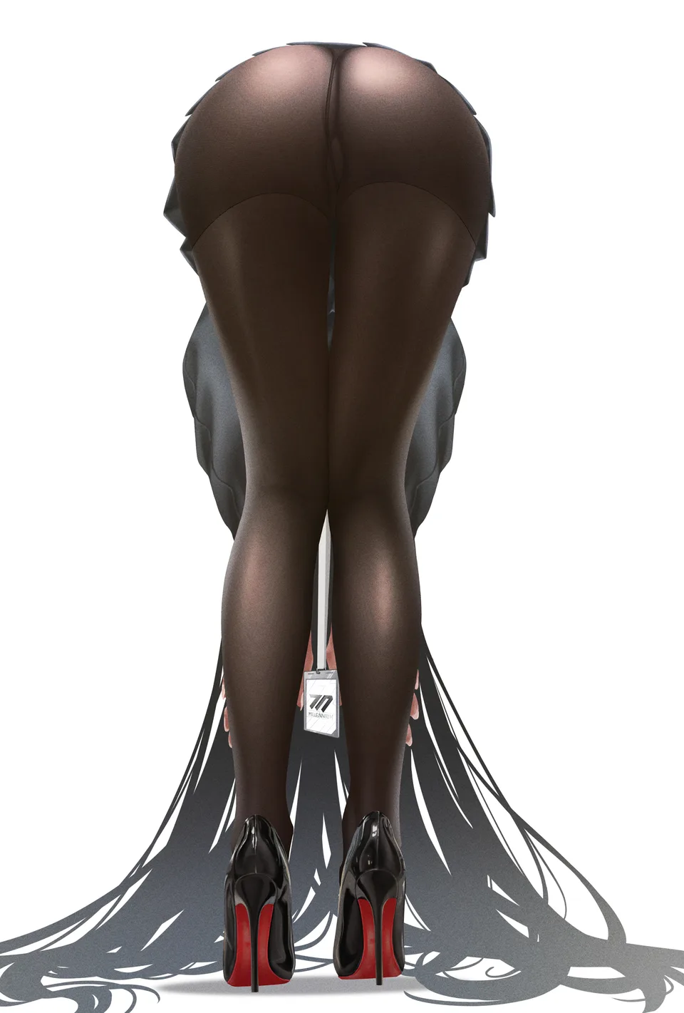rear view · long hair · video game girls · black hair