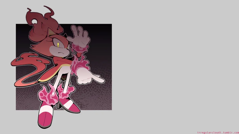 Blaze the Cat · Sonic (series) · gray background · fire