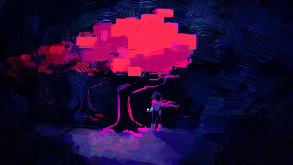 dark · dark background · glowing · standing