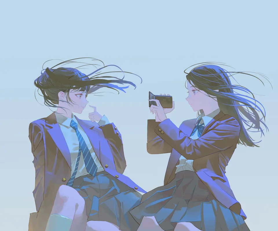 women · artwork · illustration · school uniform