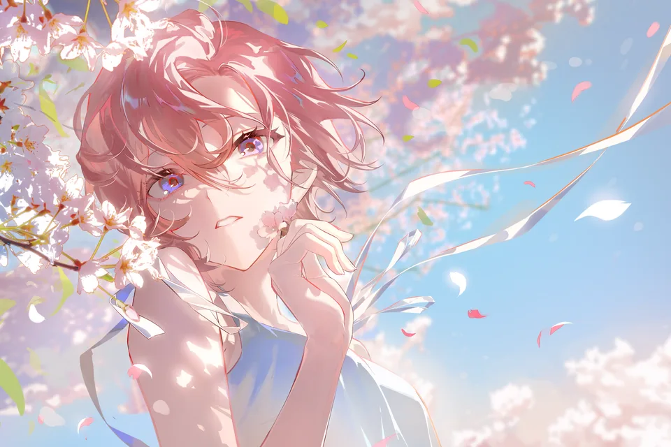 anime girls · blue eyes · looking at viewer · Pixiv